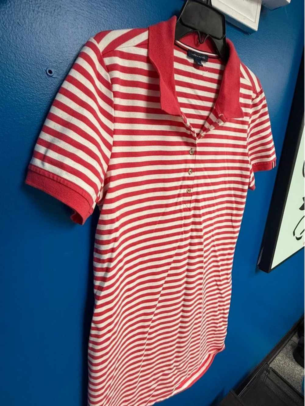Tommy Hilfiger Red & White Striped Polo Dress L – Classic Fit